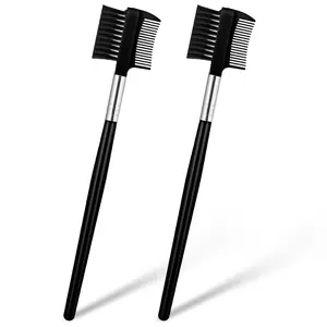 2Pcs Eyebrow Brush Comb and Eyelash Comb Separator Makeup Brush Wands Tool for Eliminating Mascara Clumps Grooming Shaping Brow Separating Lashes for Eyelashes Extension