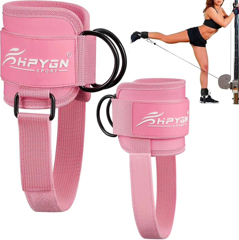 Ankle Strap for Cable Machine, Padded Ankle Straps for Cable Machine Kickbacks, Glute Workouts, Leg Extensions, Curls, Booty Hip Abductors Exercise, Adjustable Comfort Ankle Cuff for Gym,Best Valentine's Day Gifts