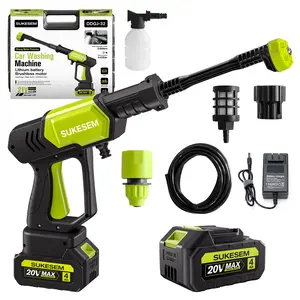 Wireless high-pressure cleaning machine, equipped with rechargeable battery, household vehicle cleaning water gun tool, suitable for cleaning courtyards, gardens, and green plants.