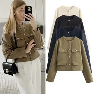 Women Jacket Crop Long Sleeve Black Bomber Jackets Autumn Varsity Jacket Casual Coats Outdoor Short Jacket Aviator Woman