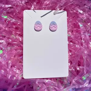 Pink And Purple Ombre Egg Polymer Clay Studs