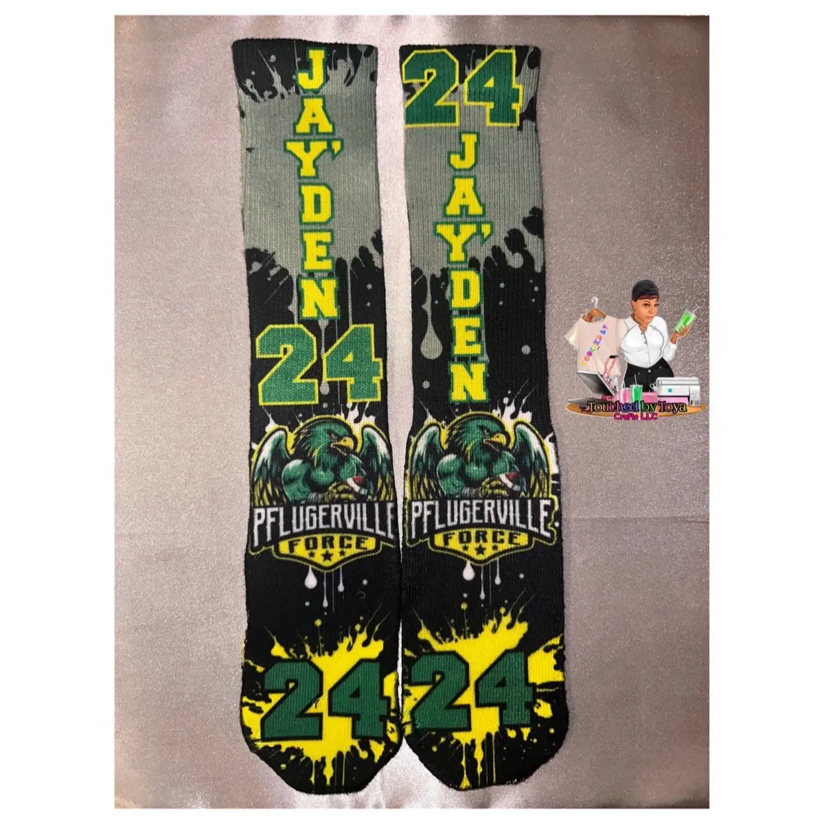 Custom Made Football Socks - Personalized Team Name & Logo - Men's Sports Accessory