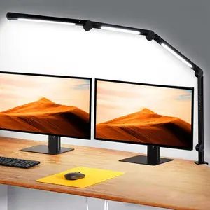 ARTBLEPRO LED Desk Lamp with Clamp & Flexible Swing Arm 4 Sections 3 Light Sources 4 Color Modes 5 Brightness Levels Eye-Caring Table Light Memory Function Adjustable Lighting Indoor Roomlight