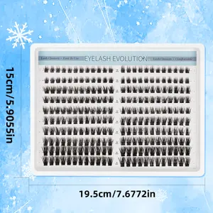 Soft and fluffy reusable false eyelash set containing 240 lashes (10-16mm length), plus specialized adhesive and tweezers. Effortlessly create natural or captivating looks—the perfect Christmas gift for her Suitable for all makeup.