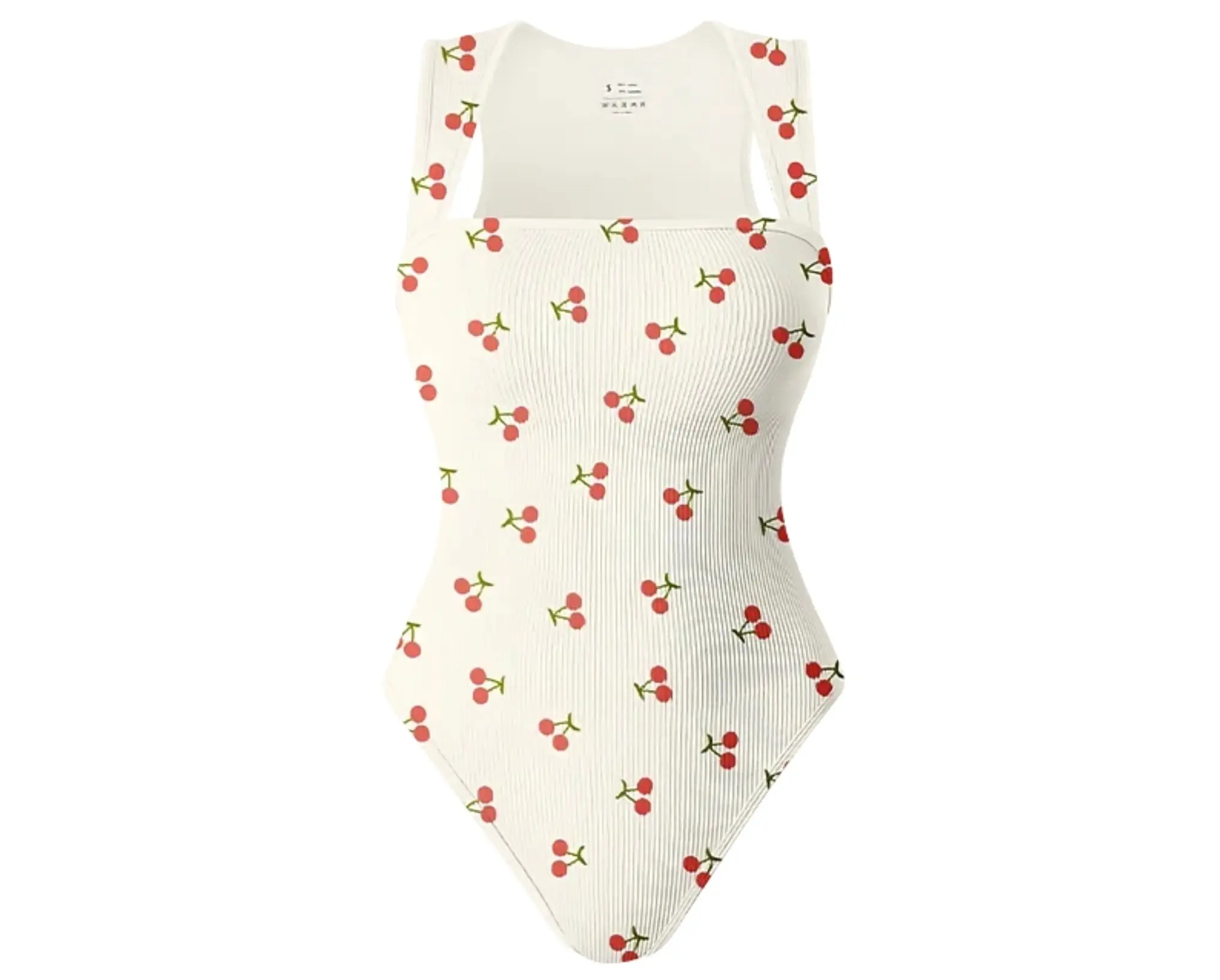 Body Seamless Acanalado con Estampado de Cherry