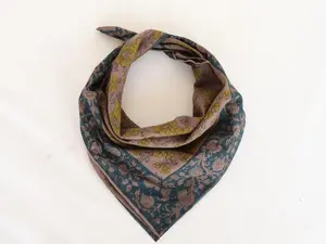 Boho Cotton Bandana 100% Cotton, Soft Square Scarf, Cute Hair Wrap, Gift for Her, Birthday Gift Idea for Women