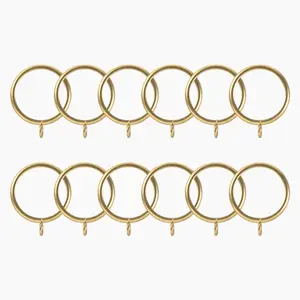 Twopages Arno Curtain Eyelet Rings 12-Pack – 1 3/8" Inner Diameter Metal Curtain Rings, Smooth Glide, Heavy Duty, 3 Finishes