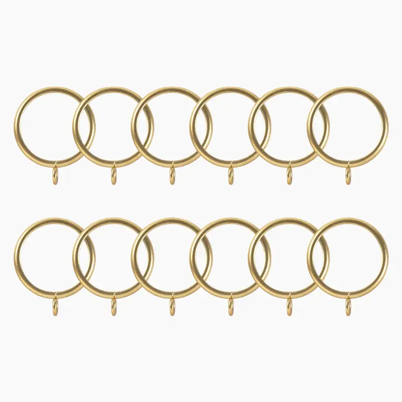TWOPAGES Arno 12-Pack Durable Heavy-Duty Eyelet Curtain Rings - 1 3/8" Inner Diameter Metal Grommet Rod Holders for French Windows, Smooth Glide, Versatile Style Home Decor, 3 Finishes Including Antique Bronze