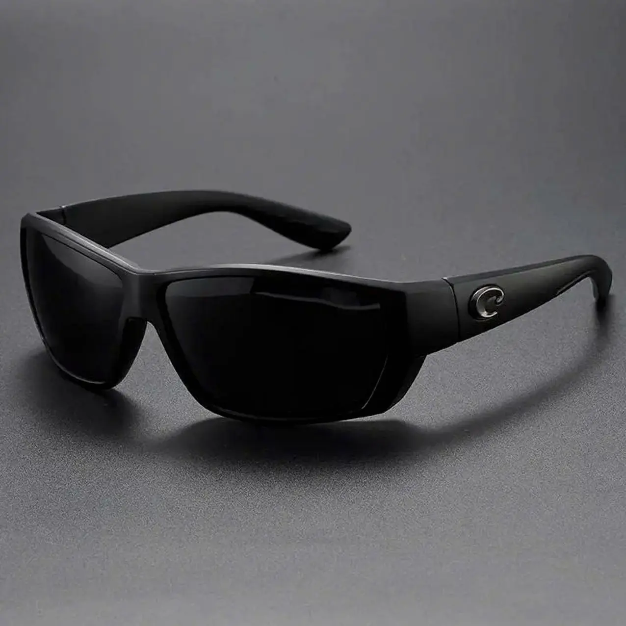 Costa Del Mar Tuna Alley Polarized Sunglasses – Matte Black Frame Grey 580P Lens Sport Fishing Glasses for Men Women Outdoor Driving Q1W