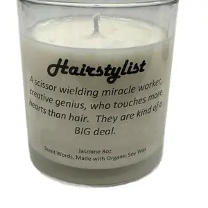 Hairstylist Candle - Personal Message Candle for Hairstylists with Decorative Design