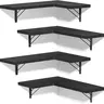 Set of 4 Corner Shelves Wall Mounted for Storage, Rustic Wood Hanging Shelves for Display, Bathroom Kitchen Bedroom Living Room, Black - Decor, Wooden