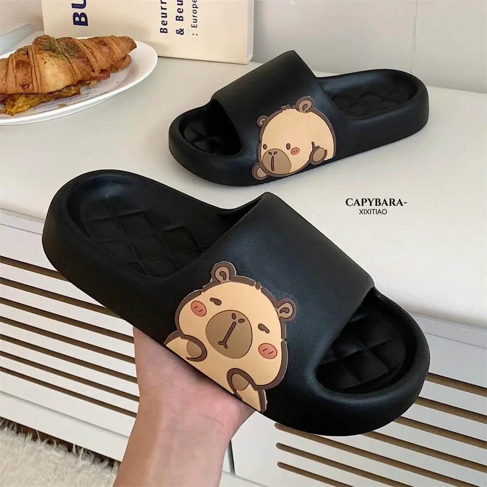 XUNBAI Cute Cartoon Capybara Slides for Women Men, EVA Soft House Slippers, Non Slip Shower Sandals, Casual Comfort Indoor Outdoor Walking Footwear