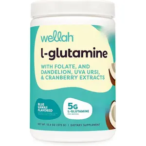 L-Glutamine Powder Blue Hawaii (50 Servings) - 5g L-Glutamine Per Serving, Sweetened with Stevia