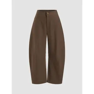 Cider Cotton-blend Mid Rise Barrel-leg Cropped Trousers