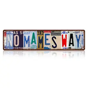 Funny Vintage Sign No Mames Way 4"x16" Aluminum Modern Metal Street Sign for Home Bar Coffee Garden Indoor Outdoor Room Decor Wall Gift