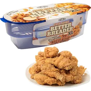 XL Original Better Breader Batter Bowl-All-in-One Mess-Free Breading Station Tool. Pour Seasoning, Add Meat or Vegetables, Shake. Made in the USA