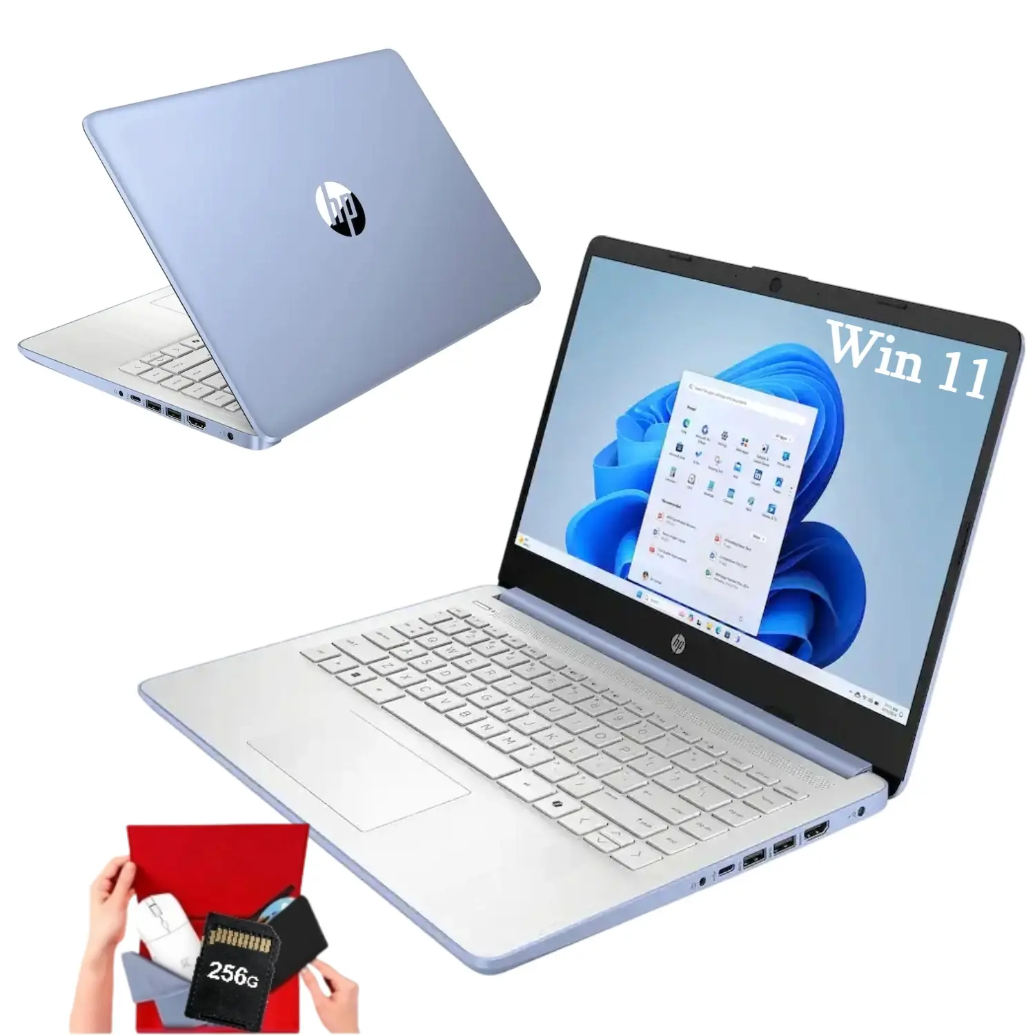 HP 14-in Student Laptop, Intel N150 Processor (Up to 3.6GHz), 4GB RAM, 128GB Storage, 1-Year Office 365, Windows 11 Home Slim Notebook for School & Daily Work with Bundled Accessories