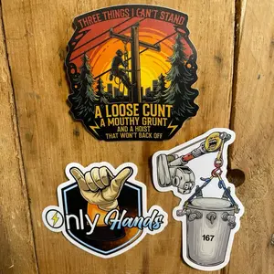 Lineman Sticker Pack – February Edition | Hard Hat & Toolbox Stickers | Blue Collar Linemen | Bucket Truck Stickers