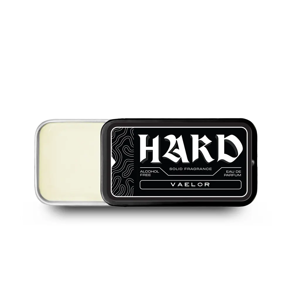 HARD Solid Cologne Balm - Vaelor - Alcohol Free Travel Fragrance - Ultra Portable - 0.5 oz - 1 oz - Melts Effortlessly - Body Heat Activated