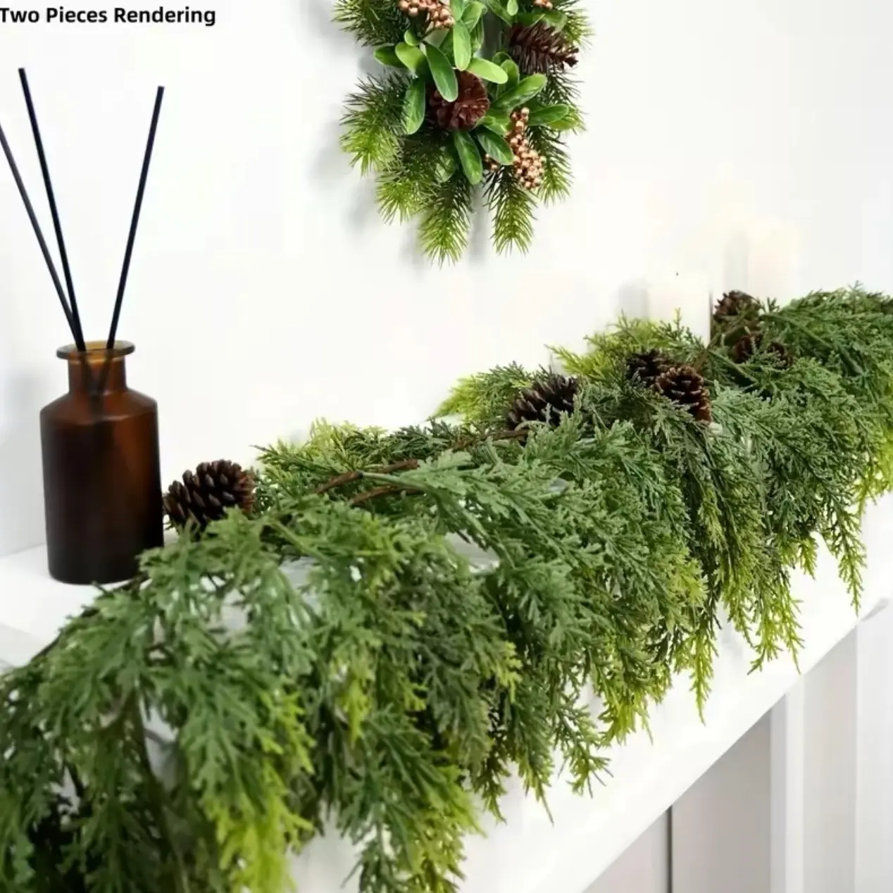 Lush Artificial Cedar Garland 72" for Christmas & Holiday Decor - Vibrant Tabletop & Mantel Decoration - Hanging