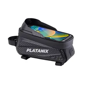 PLATANIX A8 Bike Top Tube Bag EVA Hard Shell Waterproof Front Frame Phone Storage Pouch Athletic Bag for Road and MTB Cycling