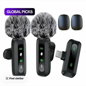 GLOBAL PiCKS 2026 Professional Wireless Lavalier Microphone for iPhone, iPad, Android - 2 Pack Noise Canceling Crystal Clear Recording, Live Streaming