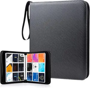 900-Pocket Trading Card Binder, Double-Sided Sleeved Zippered Durable Storage Case for Baseball, Football Sports Cards