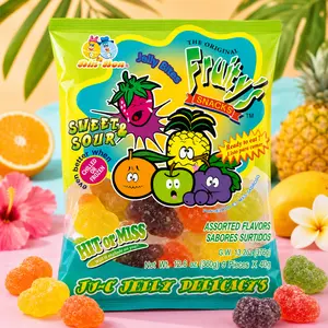 Limited Import Fruity's Ju-C Jelly Candy, Sweet & Sour Lemon-Grape Snack