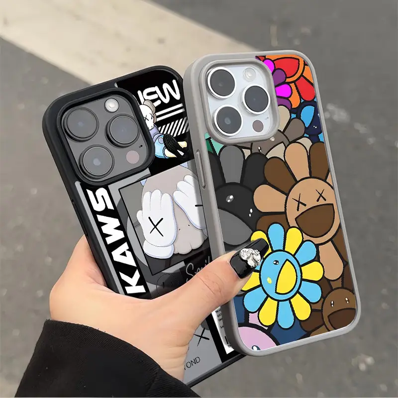 Casing For iPhone 15 16 PRO MAX PLUS K-A-W-S Helianthus annuus[Compatible with MagSafe] Magnetic transparent Soft Silicon TPU Shockproof Phone Cases 1