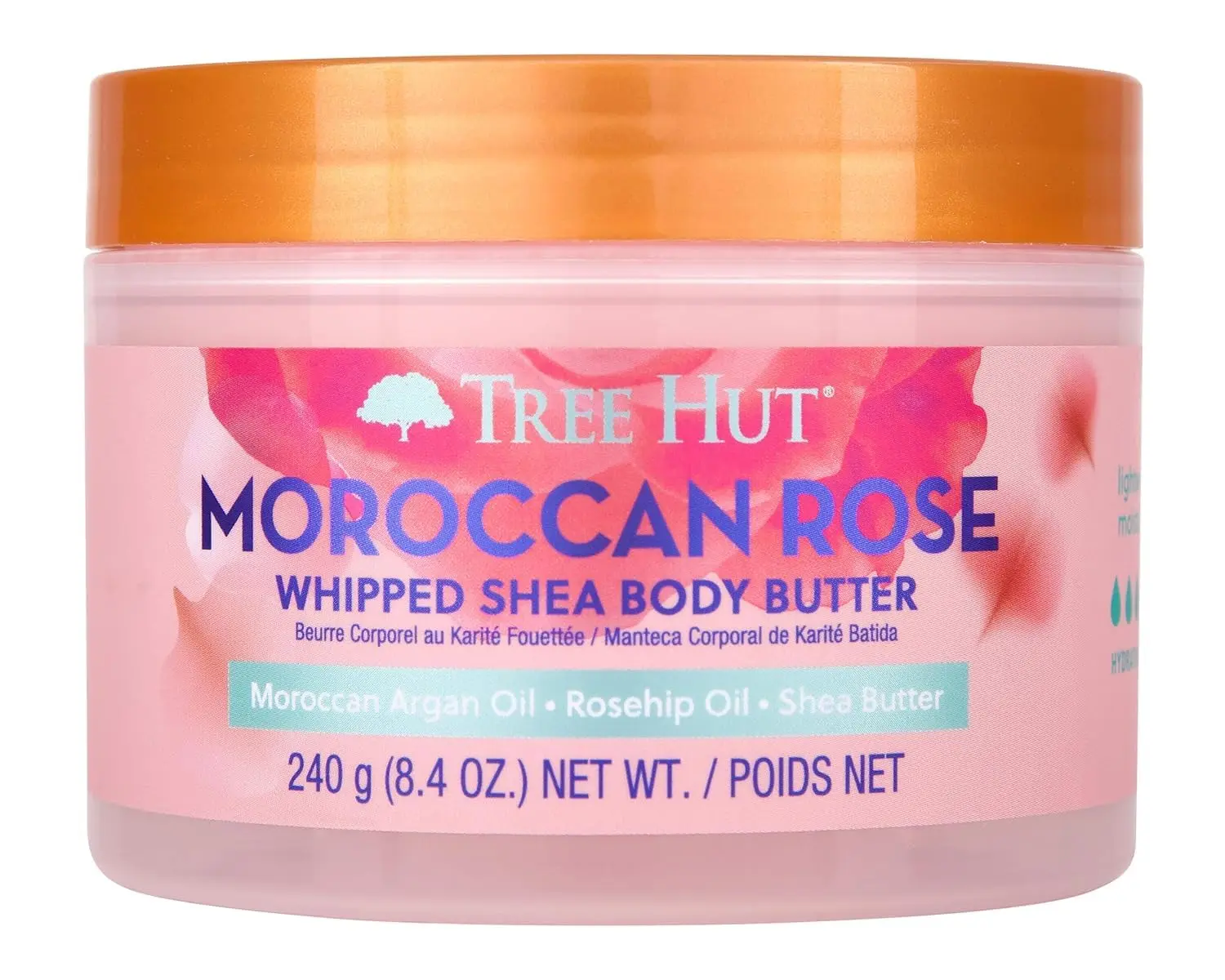 Tree Hut Moroccan Rose Whipped Body Butter with Shea Butter, 8.4 Oz | Whipped Shea Body Butter, Long-Lasting Hydration for Soft, Smooth Skin, Essential Body Care, Lightweight Moisturizer