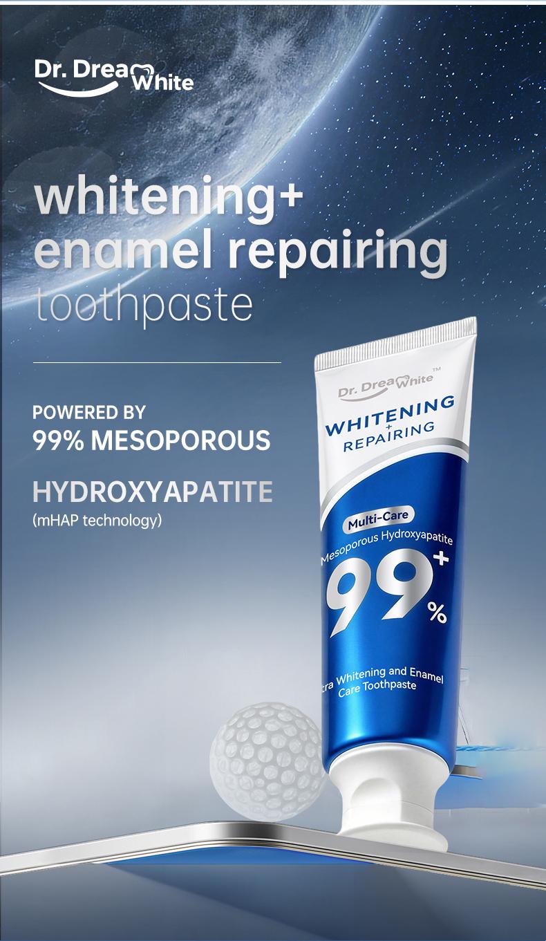 Dr.DreamWhite Mesoporous Hydroxyapatite mHAP Toothpaste | Ultra Whitening  &  Enamel Reparing | Fresh Breath | Cucumber Melon & White Tea Flavor | 5.29oz