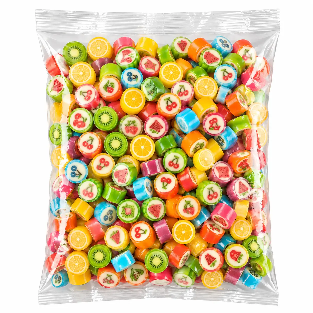 Fruit Slices Hard Candy, 1 lb Bulk Bag of Individually Wrapped Small Fruity Flavor Variety Snack Sweet, Ideal for Office & Reception Treats