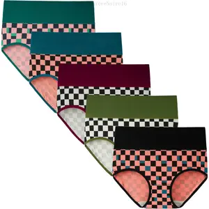 Women's High Waisted Underwear Cotton Panties Regular & Plus Size 5-PackLumièreNoire16
