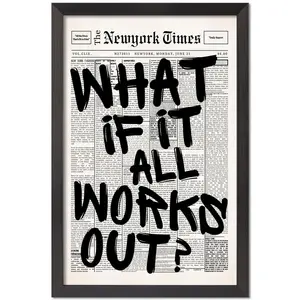Vintage New York Times Print Poster - Newspaper -Motivational Quote - Minimalist Modern Art Canvas Wall ArtHome Decor Room Decoration Bedroom Hanging Ornament with Fun Duck Design Mural Artwork