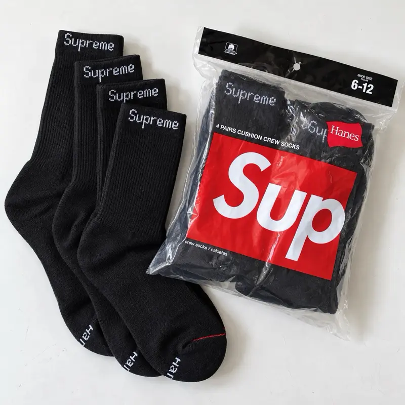 Supreme Hanes Cushion Crew Socks (4 Pack) Black Sizes 6-12 Men’s Supreme Hanes Cushion Crew Socks (4 Pack) Black Sizes 6-12 Men’s