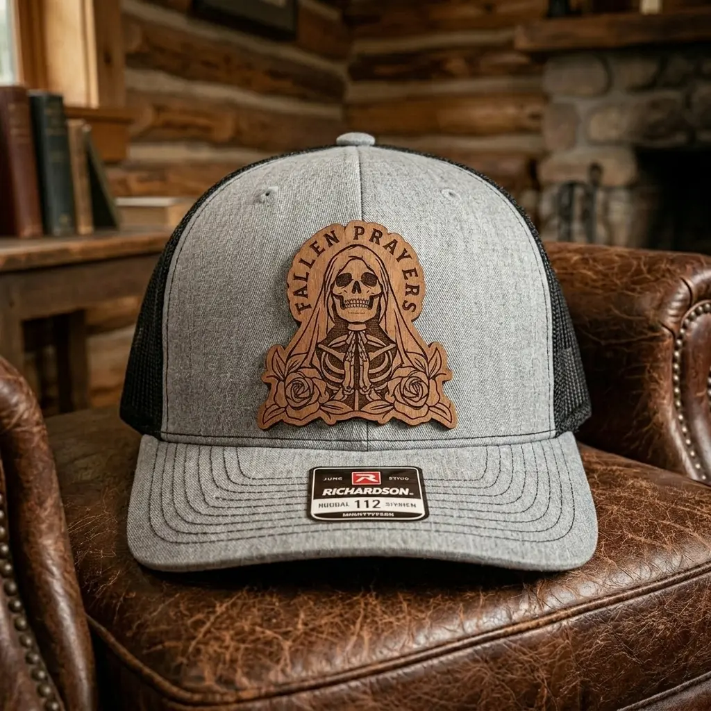 Fallen Prayers Leather Patch Hat, Mexican Style Trucker Hat, Spanish Love Quote Cap, Gift For Wife From Husband, Gift For Husband From Wife, Romantic Couple Hat, Latino Gift Idea, Anniversary Gift, Valentines Gift, Richardson Style Cap