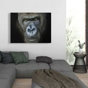 Begin Home Decor C1RC3648ZVIXAR 36 x 48 in. Gorilla Face - Gray African Canvas - Art Print