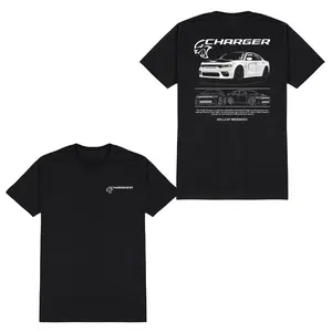 Dodge Charger Hellcat Widebody Graphic T‑Shirt, Double‑Sided Muscle Car Enthusiast Tee, Unisex 100% Cotton Shirt for Mopar Fans and Street Racing Lovers