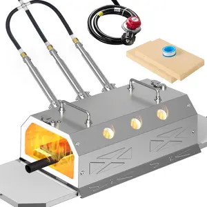 Portable Blacksmith Beginner Forge Kit with 30PSI Regulator, 3 Burner Professional Artists Hobby Knife Making Blacksmith Tools (Triple Burners)