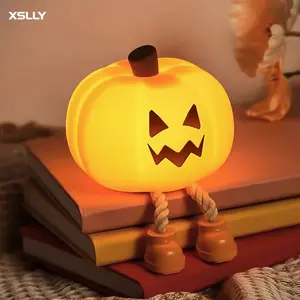 Halloween Pumpkin Night Light, Halloween Decorations Outdoor,Mini LED Pumpkin Lamp with 3 Level Dimmable, Nursery Nightlight for Kids, Silicone Rechargeable Bedside Touch Lamp, for Kids TikTokShopJumpstartSale clearance items