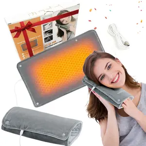 2-In-1 Heated Hand Warmer Pad & Heating Blanket, USB Electric Heater Mat for Waist Abdomen Use, Home Office Gift for Fall Winter Holidays
