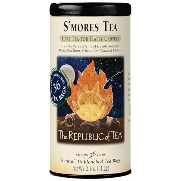 The Republic of Tea – S’mores Herbal Chocolate Tea Tin, 36 Low-Caffeine Tea Bags