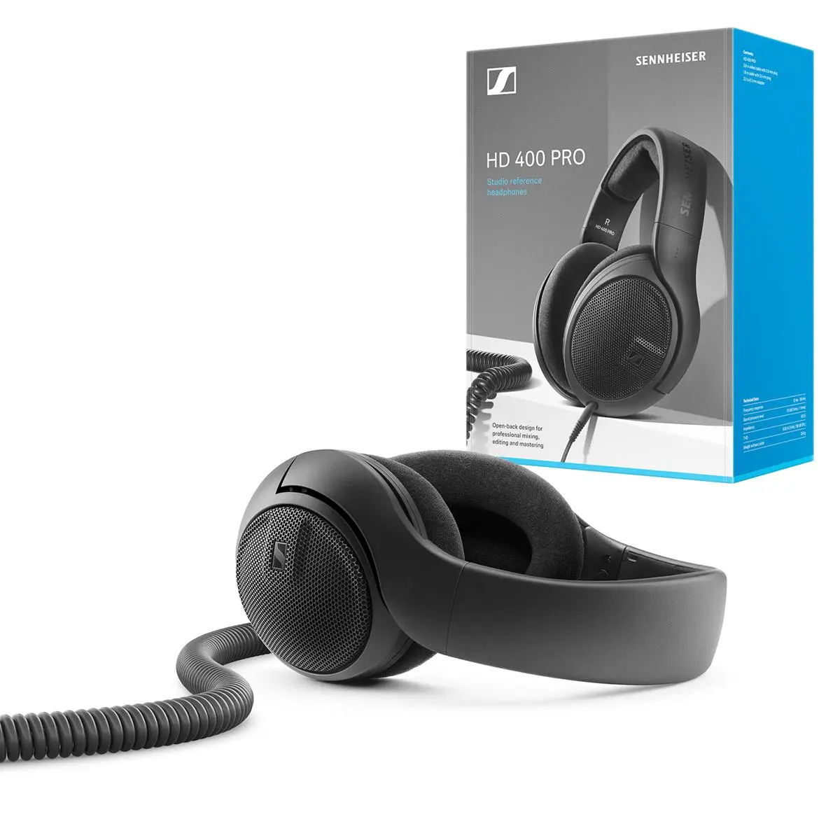 Sennheiser HD400PRO-U Professional Around-Ear Studio Headphones with Collapsible Design & Dual Cables