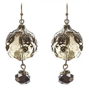 Contemporary Fashion Stunning Linear Glass Beads Dangle Earrings E840 Olive