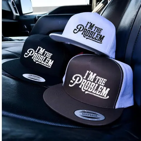 "I'm The Problem" Stylish Snapback Cotton Baseball Cap - Adjustable, Snapback Closure, Uni Design, Men's Accessory, Festive Party Supply, Perfect Gift, Anniversary Gift-Ready Fun