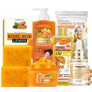 Turmeric Full Body Ultimate Care Set | Double Turmeric Soap, Body Wash, Exfoliating Scrub & 200ml Pure Turmeric Oil, All-Natural Daily Cleansing & Moisturizing Skincare Kit