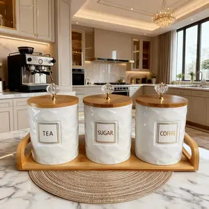Luxury Ceramic Sealed Jars Set, Moisture-Proof Tea Coffee Storage, High-Aesthetic Candy Jar, Perfect for Parties and Decorations