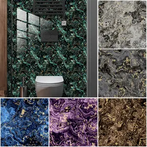 10count Light Luxury Fake Marble Tiles Sticker Kitchen Backsplash Oil-proof Bathroom Washbasin Home Decor Peel & Stick Wall Decal