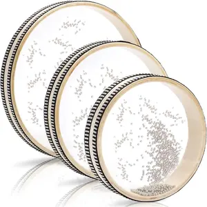 Wave Bead Ocean Drum, Sea Wave Sound Drum Percussion Wave Drum with Hardwood Shell Ocean Sound Drum Musical Instrument Percussion for Home School Supplies, 6 Inch, 8 Inch, 10 Inch