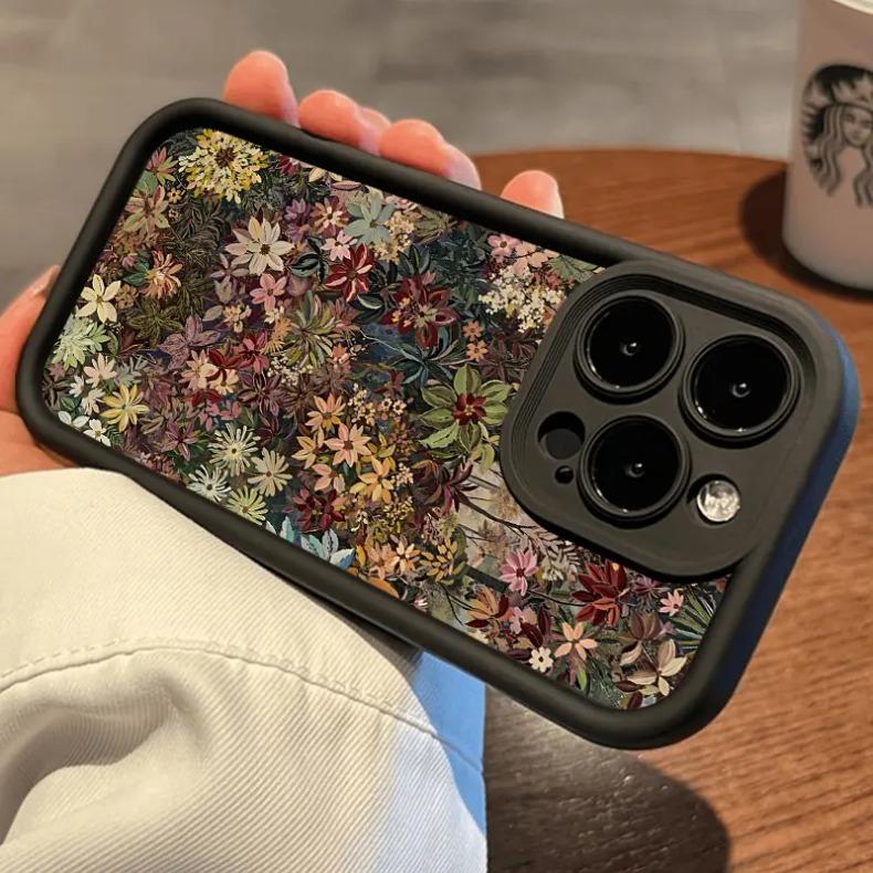 Wildflower Wonderland Pattern Phone Cases for iPhone 17 Pro Max 16 Plus 15 14 Pro 13 12 11, Durable Slim TPU Soft TPU Shockproof Protection Protective Phone Cover